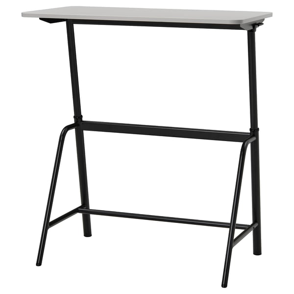 GLADHÖJDEN / NILSERIK table and sit/stand support, anthracite/grey