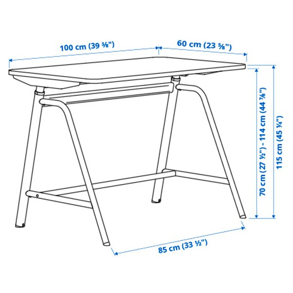 GLADHÖJDEN - Desk sit/stand, white, 100x60 cm