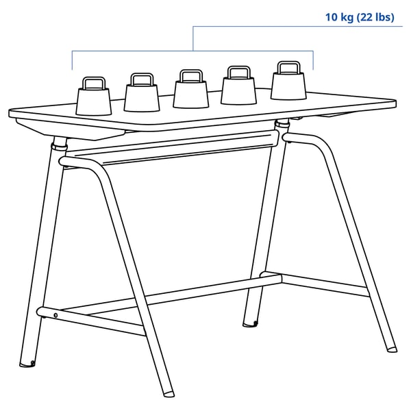 GLADHÖJDEN desk sit/stand, white, 100x60 cm