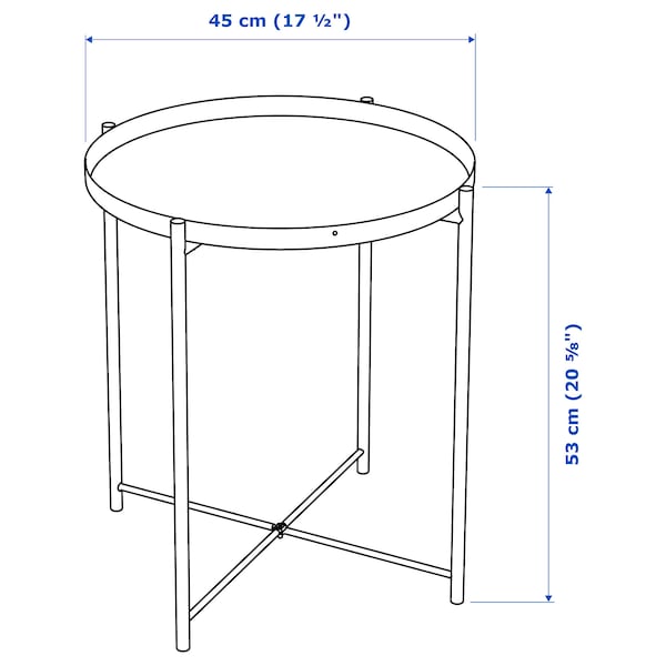 GLADOM - Tray table, dark grey-green, 45x53 cm