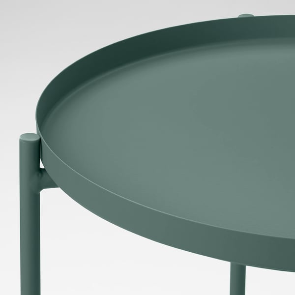 GLADOM - GLADOM Tray table, dark grey-green, 45x53 cm