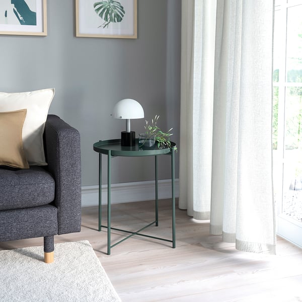 GLADOM - GLADOM Tray table, dark grey-green, 45x53 cm