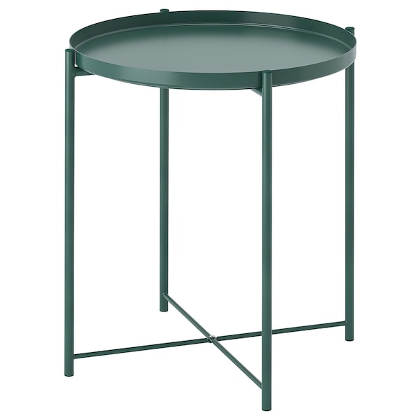 GLADOM - Tray table, dark grey-green, 45x53 cm