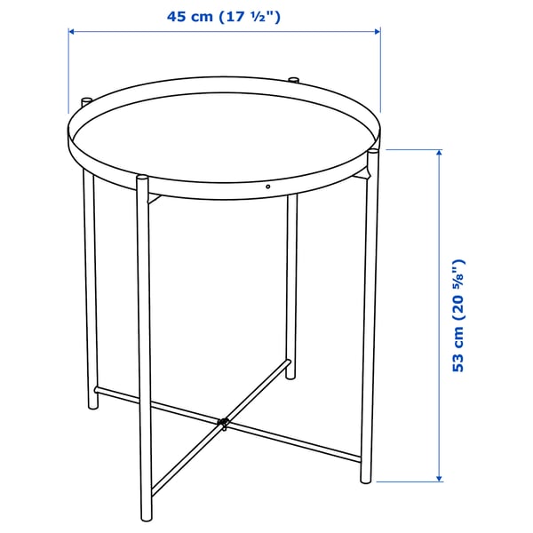 GLADOM tray table, black, 45x53 cm