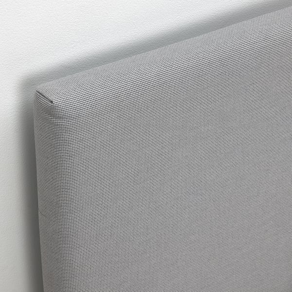 GLADSTAD upholstered bed, 4 storage boxes, Kabusa light grey, 140x200 cm