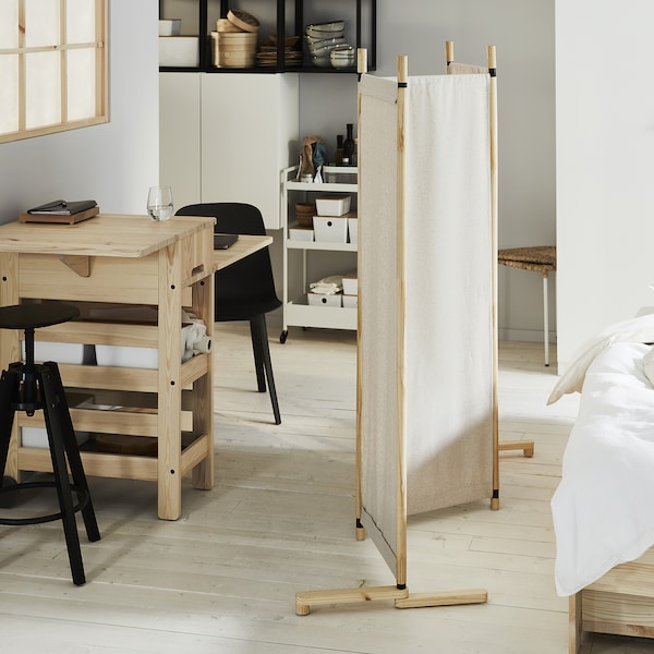 GLAMBERGET - Room divider, pine/Katorp beige, 150x150 cm