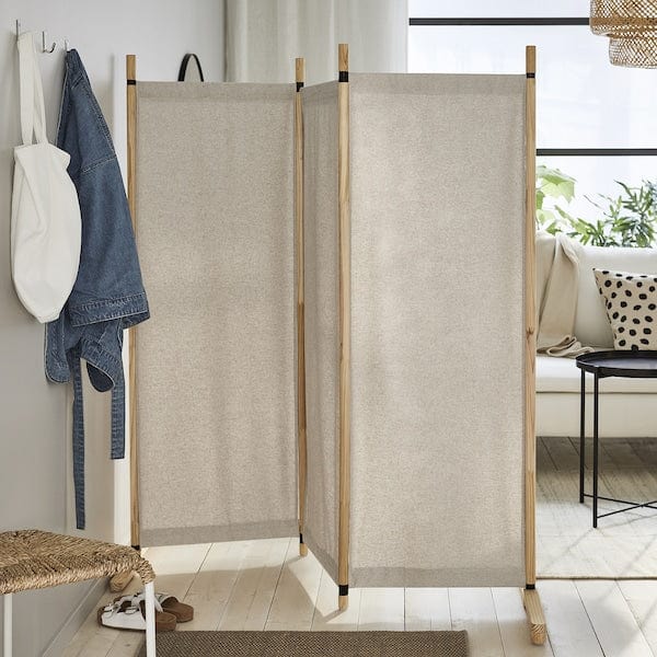 Ikea GLAMBERGET - Room divider, pine/Katorp beige, 150x150 cm