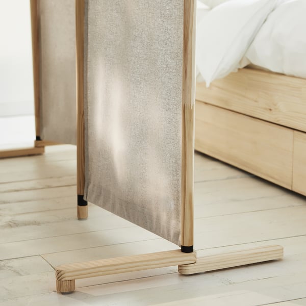 GLAMBERGET - 3-piece bedroom set, pine/Katorp beige,80-160x200 cm