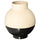 GLANSGRAN vase, beige/black, 23 cm