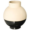 GLANSGRAN vase, beige/black, 23 cm