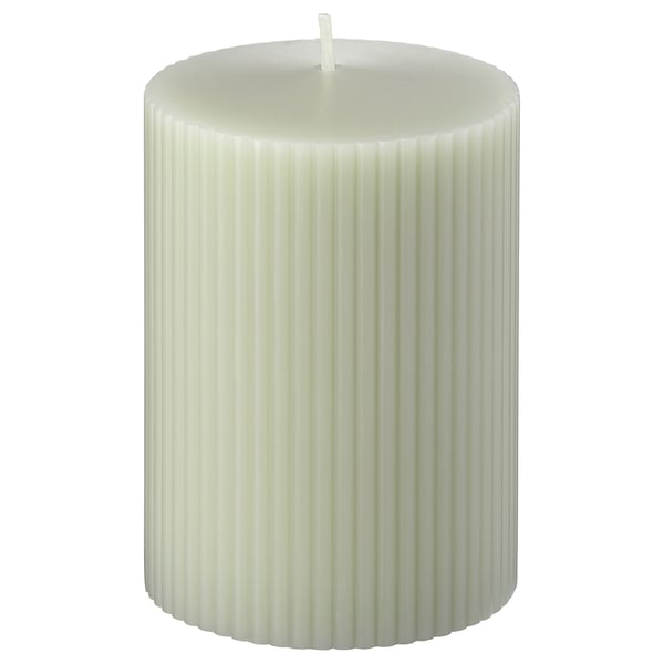 GLASBJÖRK Unscented candle, light grey-beige, 30 h