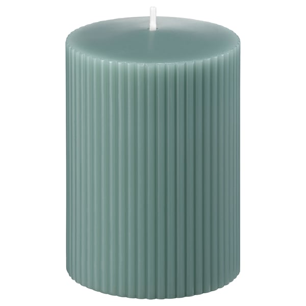 GLASBJÖRK Unscented candle, light grey-green, 30 h