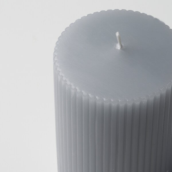 GLASBJÖRK - Unscented candle, light gray,30 h