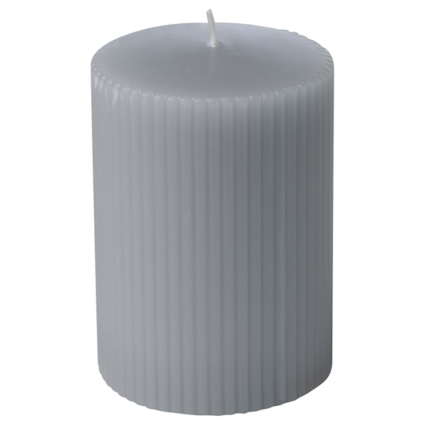 GLASBJÖRK - Unscented candle, light gray,30 h