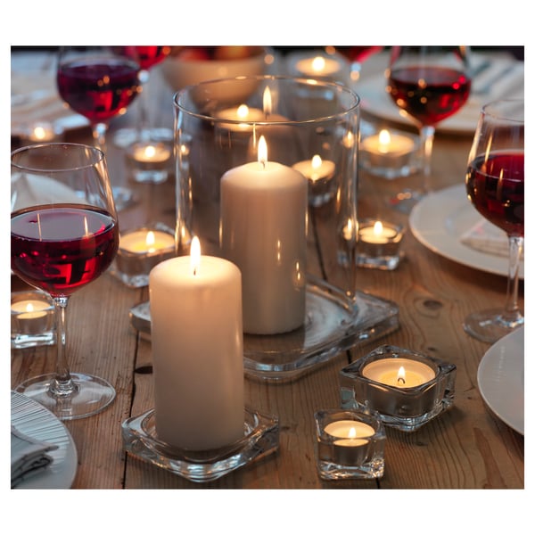 GLASIG candle dish, clear glass, 10x10 cm