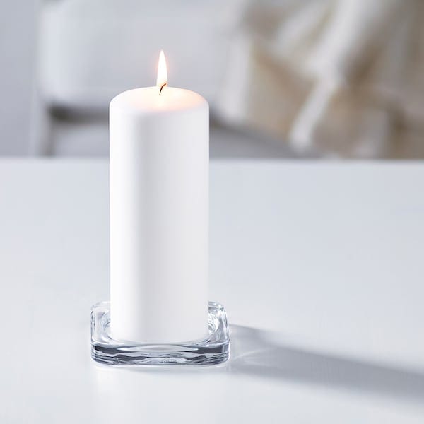 Ikea GLASIG - Candle dish, clear glass, 10x10 cm