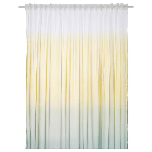 GLASÖRT - Thin awning, 1 sheet, light yellow/grey-turquoise,300x300 cm
