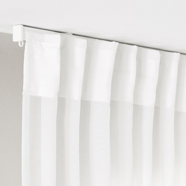 GLASÖRT - sheer curtain, 1 piece, grey-blue/dark beige,300x300 cm