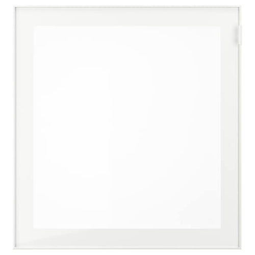 GLASSVIK glass door, white/frosted glass, 60x64 cm