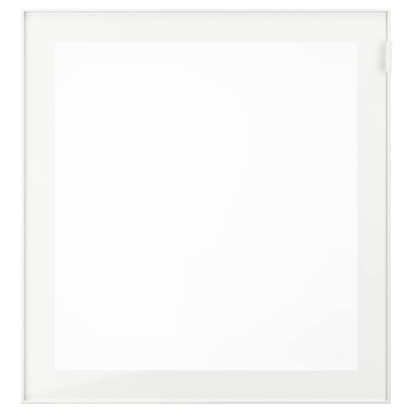 GLASSVIK - Glass door, white/frosted glass,60x64 cm