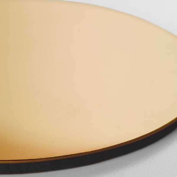 GLATTIS coasters with holder, brass-colour, 8.5 cm, 6 pack