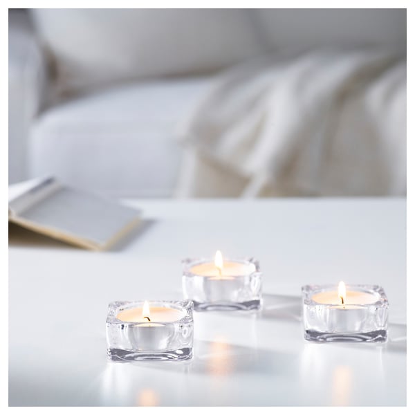 GLIMMA unscented candle in metal cup, 9 hr, 24 pack