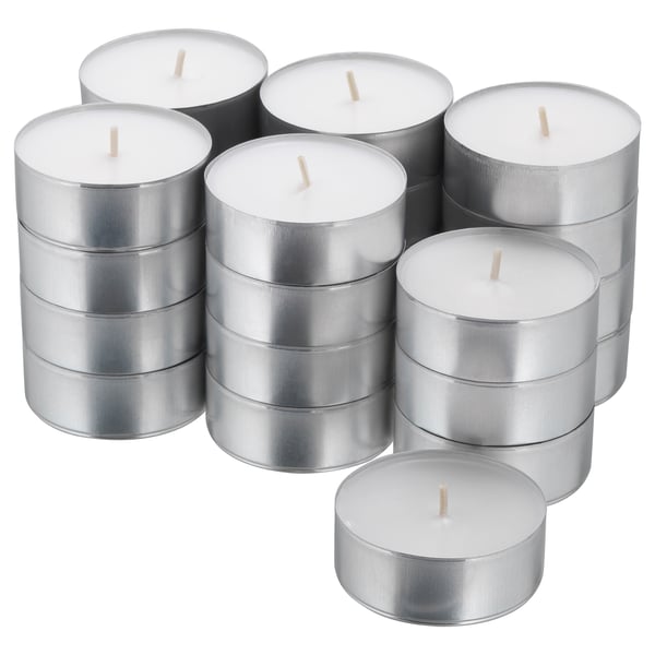 GLIMMA unscented candle in metal cup, 9 hr, 24 pack