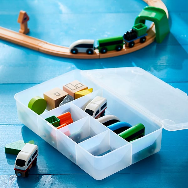 GLIS box with lid, transparent, 34x21 cm