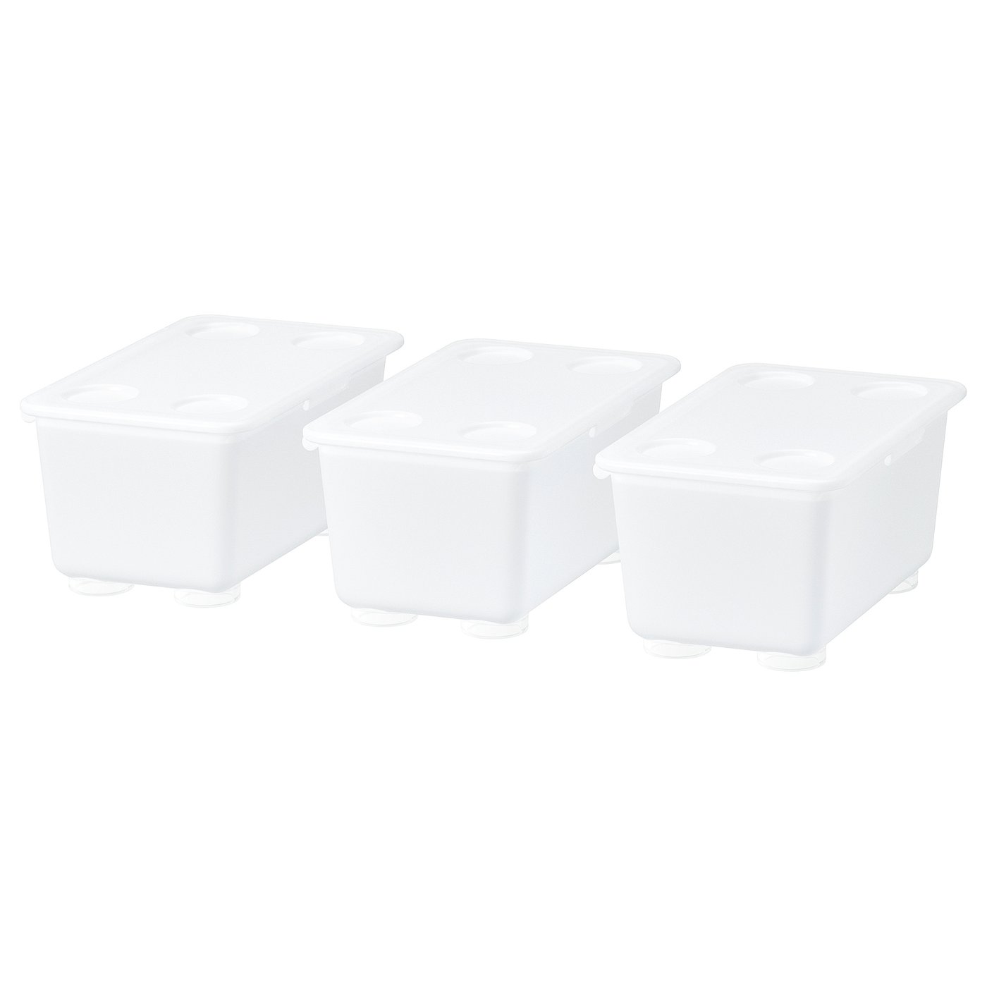 GLIS box with lid, transparent, 17x10 cm, 3 pack