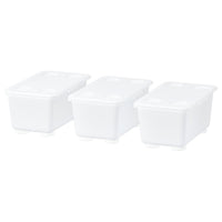 GLIS box with lid, transparent, 17x10 cm, 3 pack