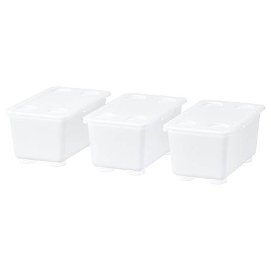 GLIS box with lid, transparent, 17x10 cm, 3 pack