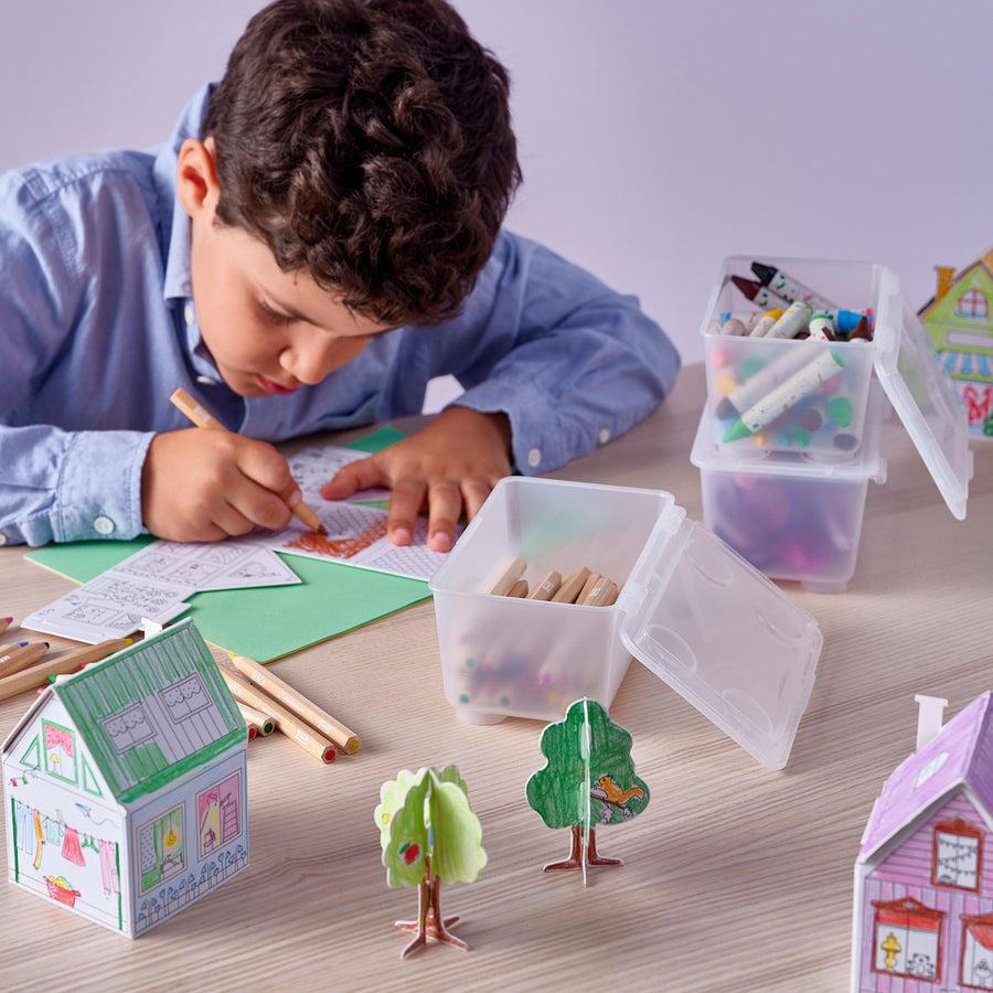 GLIS box with lid, transparent, 17x10 cm, 3 pack