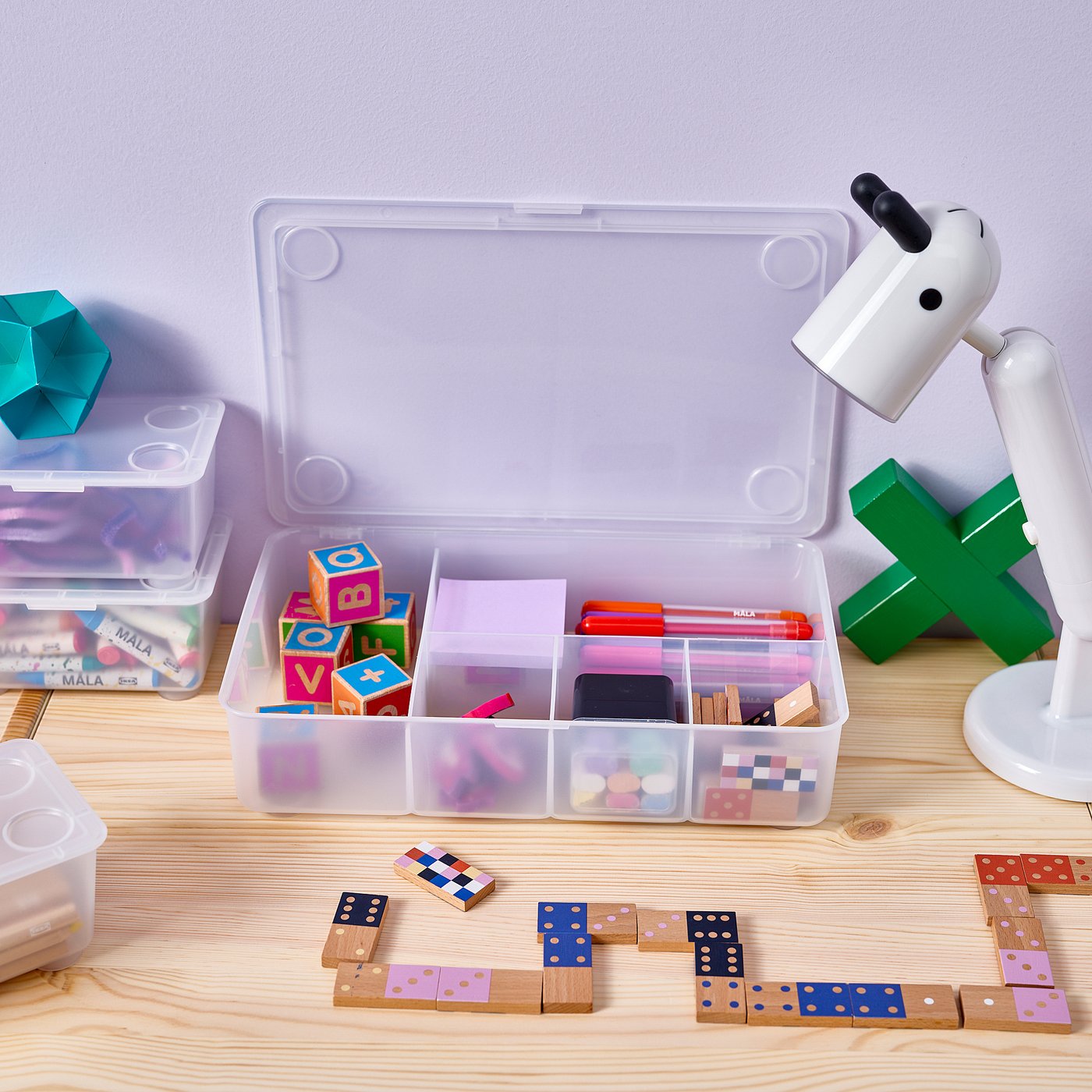 GLIS box with lid, transparent, 34x21 cm