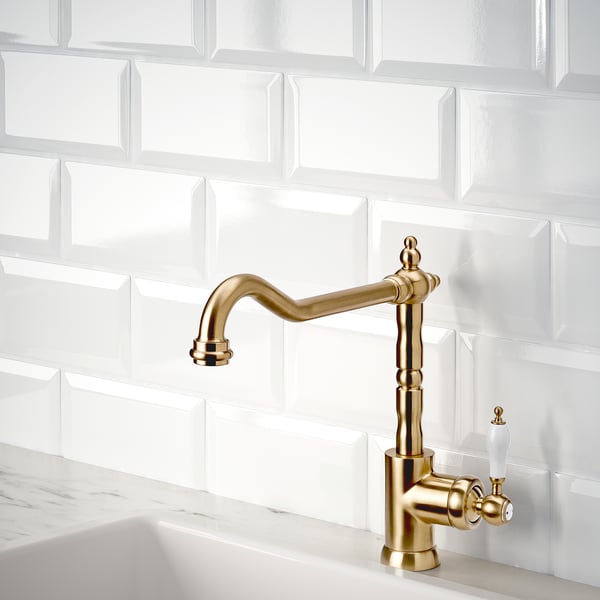 GLITTRAN kitchen mixer tap, brass-colour