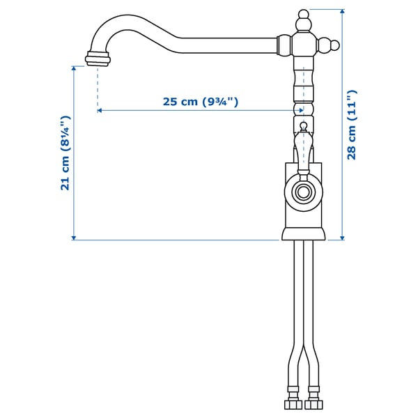 GLITTRAN kitchen mixer tap, chrome-plated