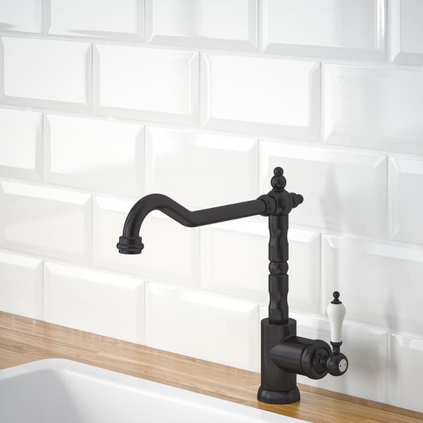 GLITTRAN kitchen mixer tap, brushed black metal
