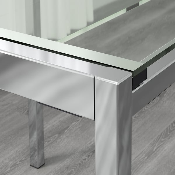 GLIVARP / TOBIAS Table and 6 chairs - transparent/transparent 188 cm , 188 cm