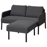 GLOSTAD 2-seat sofa with chaise longue, Knisa dark grey, 121 cm