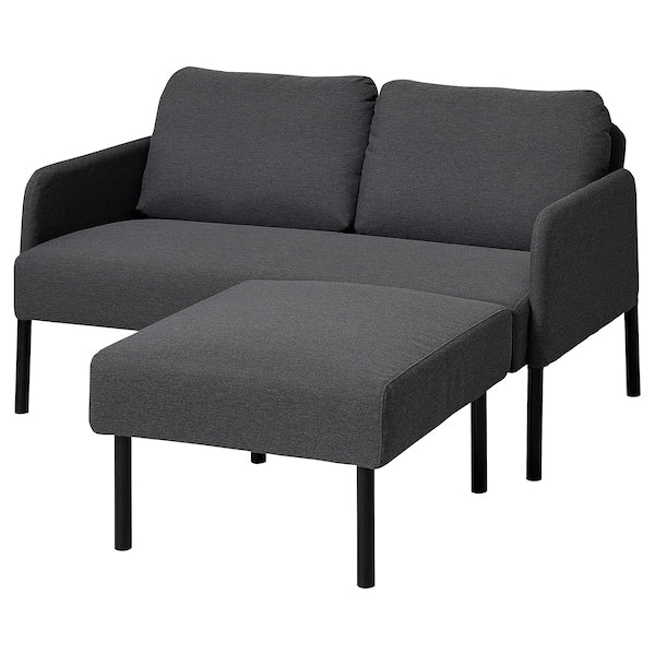 GLOSTAD 2-seat sofa with chaise longue, Knisa dark grey, 121 cm