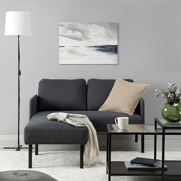 GLOSTAD 2-seat sofa with chaise longue, Knisa dark grey, 121 cm