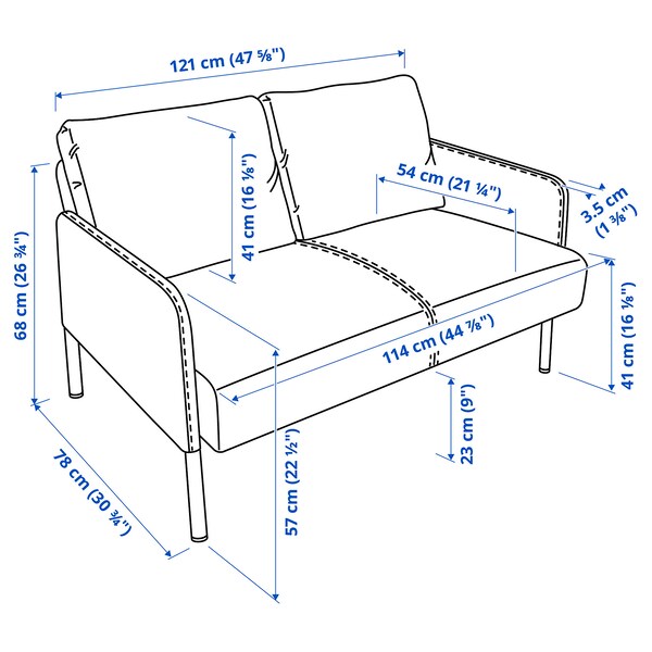 GLOSTAD 2-seater sofa - Intense blue Knisa ,