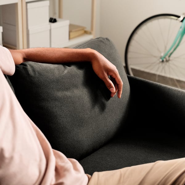 GLOSTAD 2-seat sofa, Knisa dark grey, 121 cm