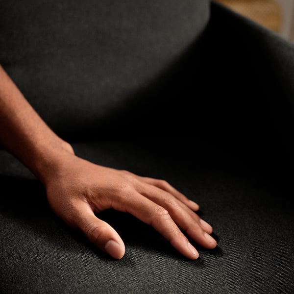 GLOSTAD 2-seat sofa, Knisa dark grey, 121 cm