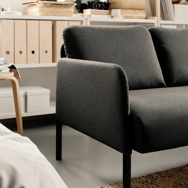 GLOSTAD 2-seat sofa, Knisa dark grey, 121 cm