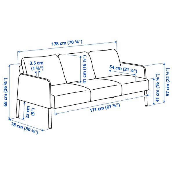 GLOSTAD - 3-seater sofa with chaise-longue