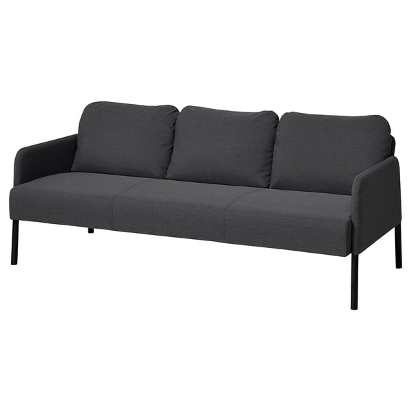 GLOSTAD 3-seat sofa, Knisa dark grey, 171x68x78 cm