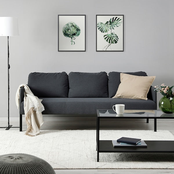 GLOSTAD - 3-seater sofa, Knisa dark gray