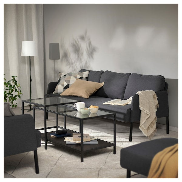 GLOSTAD - 3-seater sofa, Knisa dark gray