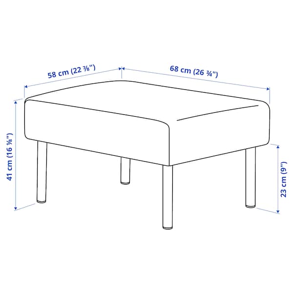 GLOSTAD footstool, Knisa dark grey, 68x58 cm