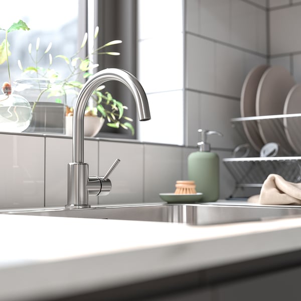 GLYPEN mixer tap, stainless steel effect